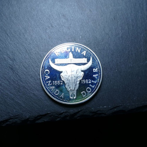 Silver coin Canada 1982 with case