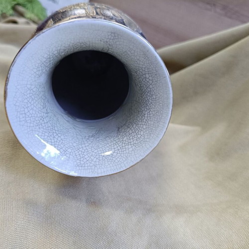 Japanese Satsuma vase used, vintage 1960-1980, height 32 cm