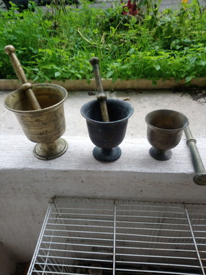 Γουδιά μπρούτζινα μεταχειρισμένα, πακέτο 3 μεγέθη