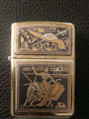 Zippo Toledo Matador brass used 1996 double-sided lighter