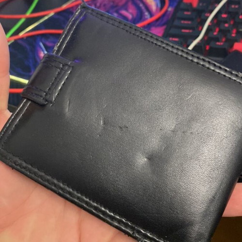 Leather wallet used, black