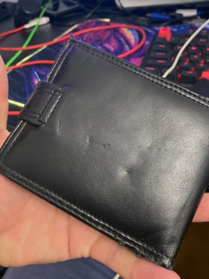 Leather wallet used, black