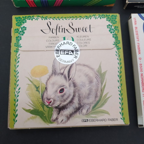 Vintage colored pencil sets Faber, Staedtler, Lyra like new, 4 pcs