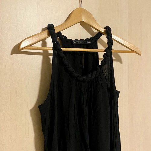 Zara black maxi cotton dress like new, ancient Greek style