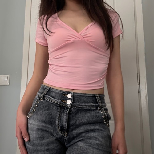 Shein pink top like new, elastic, size S