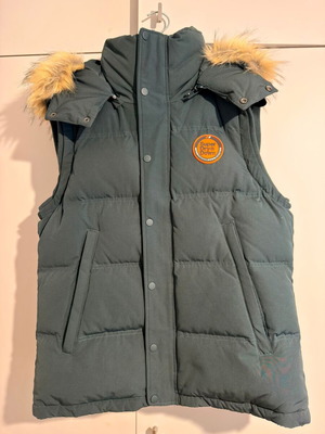 Superdry sleeveless men's jacket XL new, green, warm