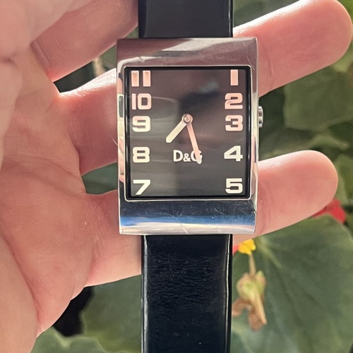 D&G Dolce & Gabbana Time men's watch stainless steel used, black dial