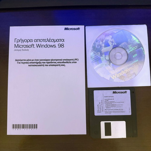 Microsoft Windows 98 Second Edition SE OEM CD with Boot Disk and Greek Manual like new
