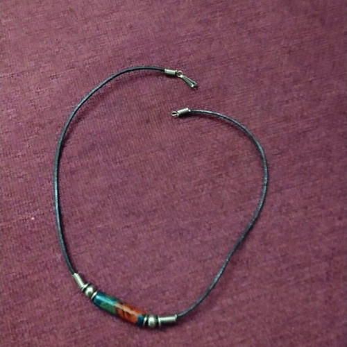 Vintage necklace with ceramic beads and bracelets like new, handmade rose design