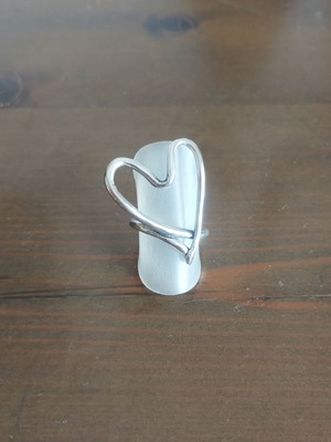 Silver 925 heart-shaped ring, handmade