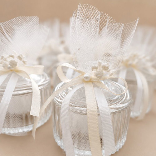 Crystal bomboniere candy dish for wedding or baptism