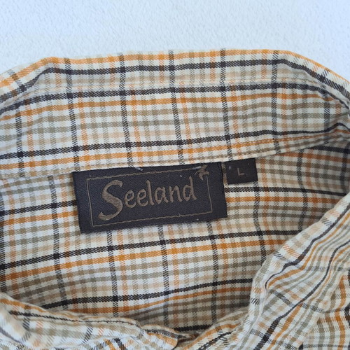 Seeland men's hunting shirt size L, checked, long sleeve, cotton, like new