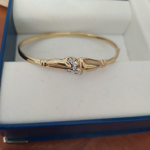 585 gold bracelet with stones, engraved, 6 gr
