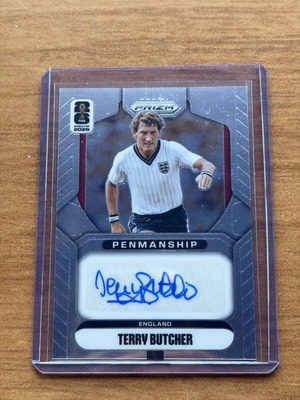 2026 Panini Prizm FIFA World Cup Terry Butcher Penmanship Auto England