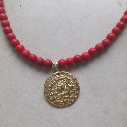 Beaded handmade necklaces like new, white and red