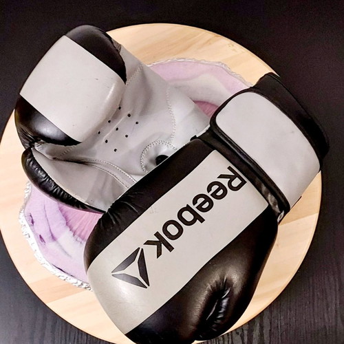 Reebok boxing gloves used, grey/black