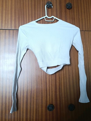 Crop top white backless Sinsay like new