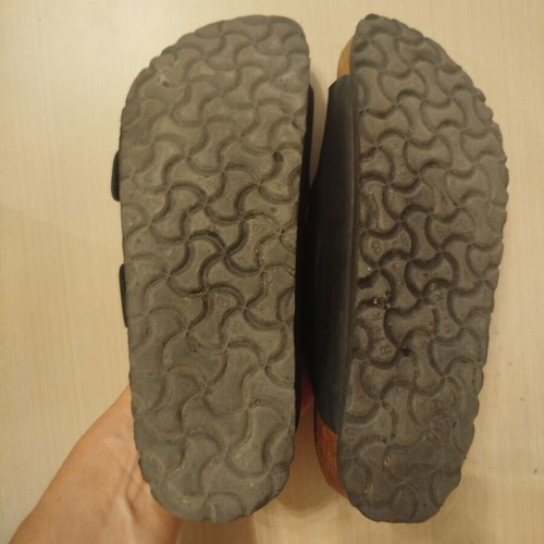 Birkenstock sandals size 37 black with big buckle like new