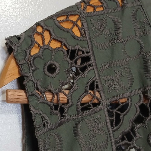 Zara green perforated blouse size small like new