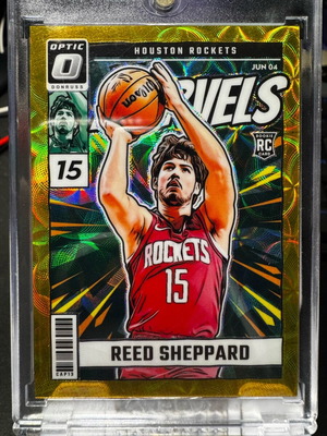 2024-25 Donruss Optic Reed Sheppard Net Marvels Gold Disco Prizm card new