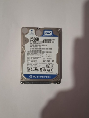 Western Digital Scorpio Blue 250GB 2.5" SATA Laptop Hard Drive like new