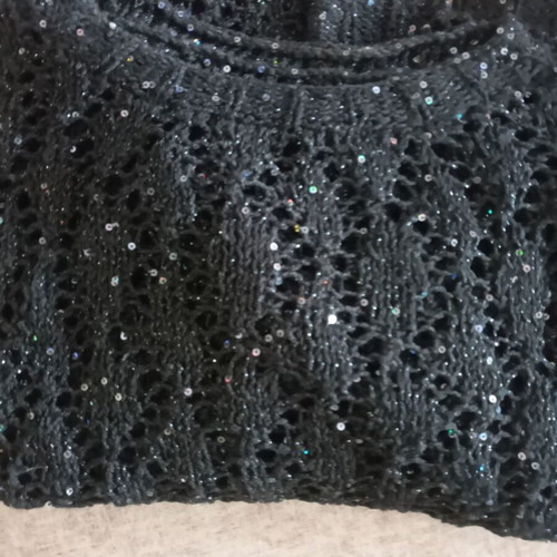 Handmade blouse used with sequins, size M, black