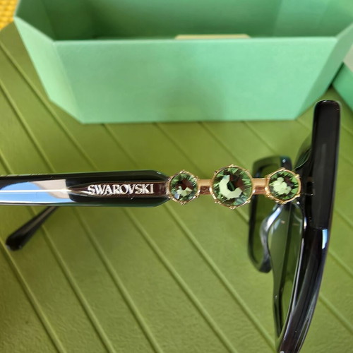 Swarovski SK 6016 Cat-Eye Sunglasses New Green with Crystals