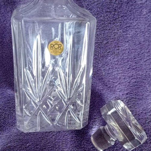 Crystal whiskey decanter new RCR Royal Crystal Rock vintage
