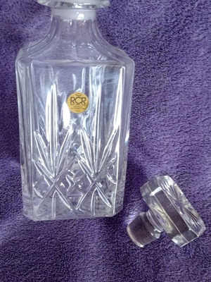 Crystal whiskey decanter new RCR Royal Crystal Rock vintage