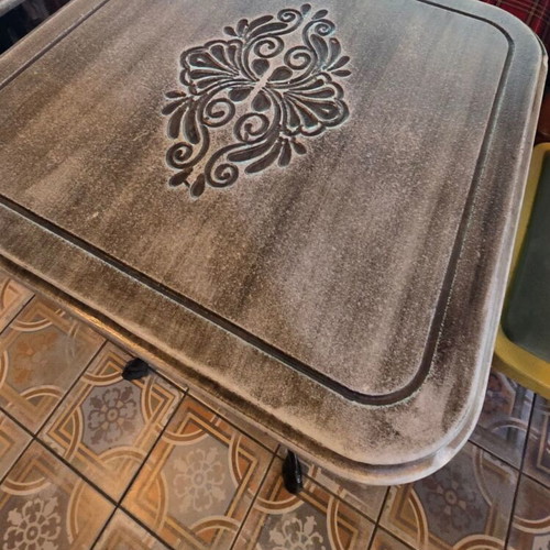 Cast iron table bases like new, pack of 14 with marble tops