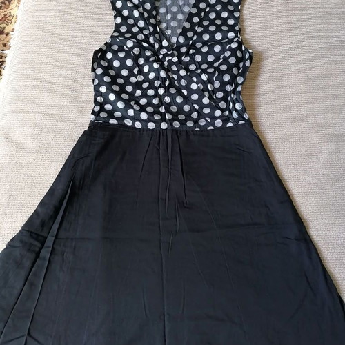 Promod polka dot dress M like new, cotton, black and white