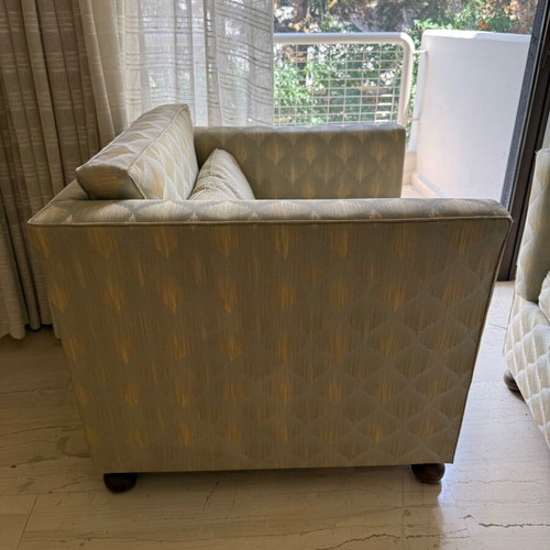 Armchairs set of 2 used classic style with geometric pattern