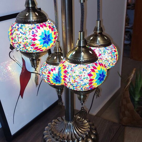 Handmade Floor Lamp with 6 Lights New, Oriental Design