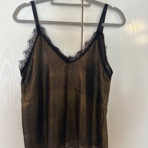 Summer ranta shirt in black-gold with black lace, size M-L