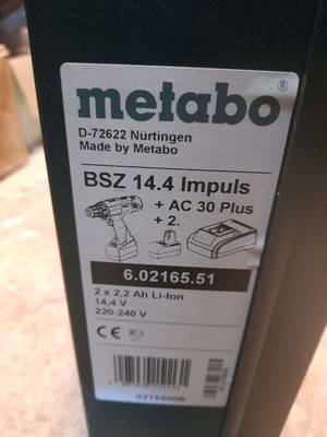 Δραπανοκατσάβιδο επαναφορτιζόμενο Metabo BSZ 14.4 Impuls SET καινούργιο