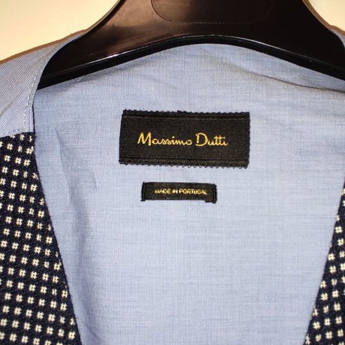 Massimo Dutti vest used, size L, white and blue