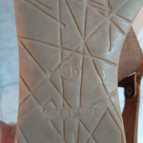 Klimatsakis leather sandals size 36, brown, Greek made