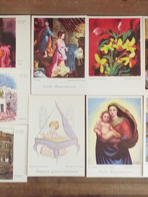 Collectible postal cards of "Mporeis" organization like new, set of 9