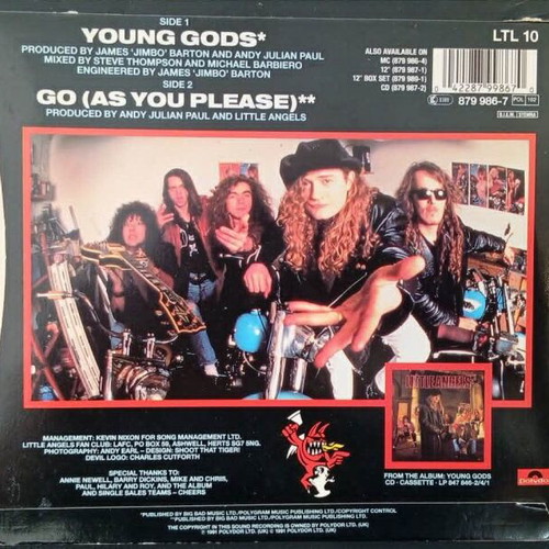 Little Angels Young Gods 7’ vinyl single used, metal