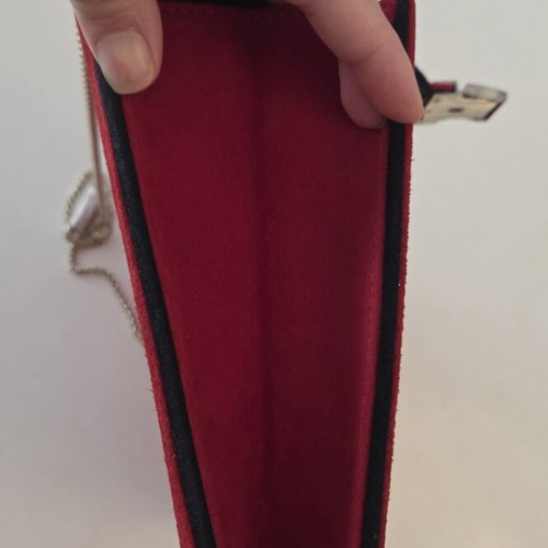 Dune London Red Suede Envelope Clutch Bag