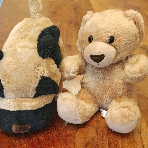 Minifeet plush toys used, set of 2 brown color