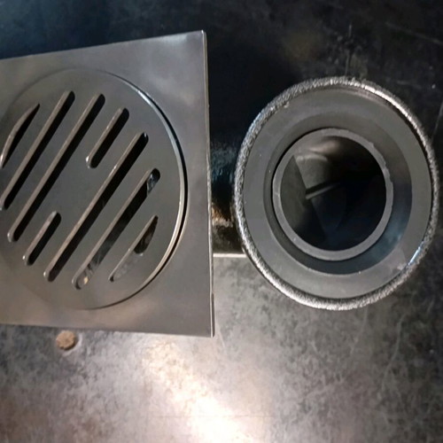 Dragolovi floor siphon with side drainage aluminum, new, 100x100 mm, Ø50 mm