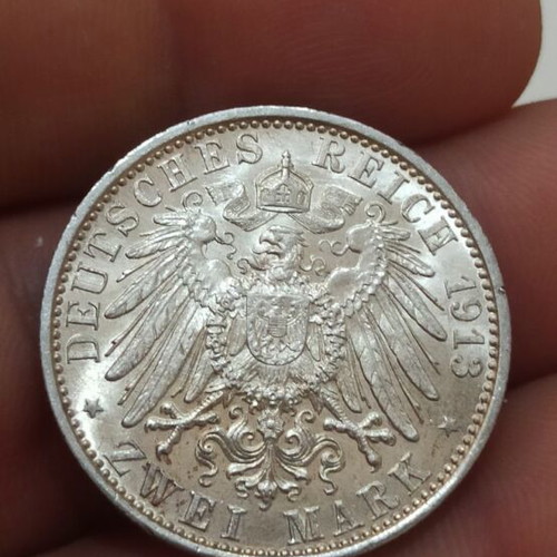 Prussia 2 Mark 1913 silver coin, uncirculated