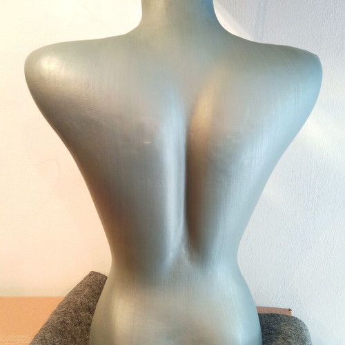 Panel Female Display Mannequin Torso like new, metallic silver finish