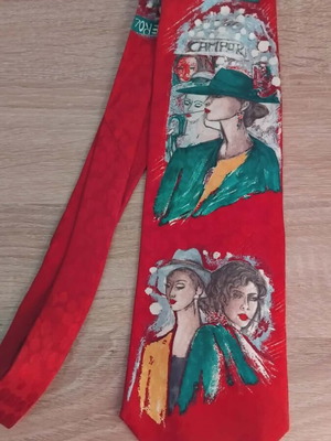 Silk tie like new, red