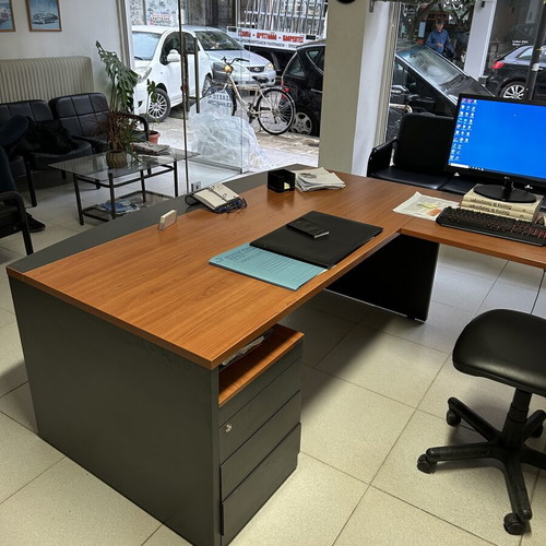 DROMEAS large corner office desk with drawer for supplies