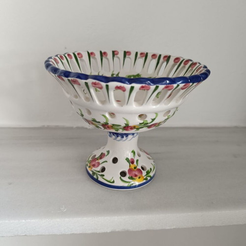 Vintage decorative faience cup with base like new