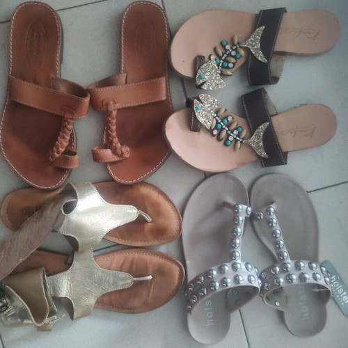Sandals used, pack of 4 pairs, size 36