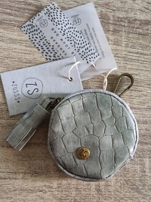 Πορτοφολάκι κερμάτων Zusss νέο, γκρι δερματίνη