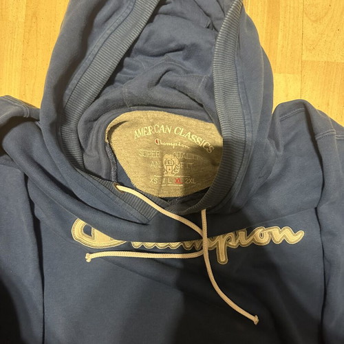 Champion vintage hoodie size XL, blue